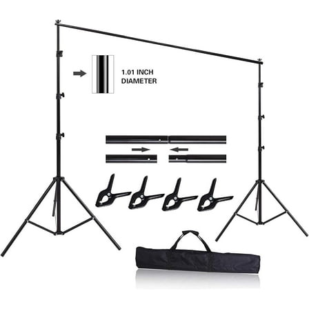10ft x 8.5ft Adjustable Photography Backdrop Support System Studio Muslin Backdrop Stand Kit