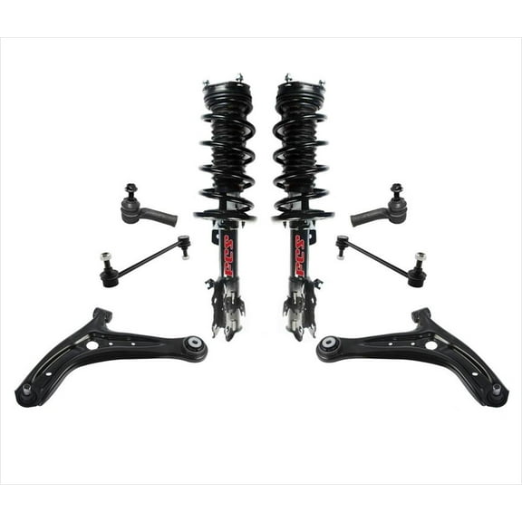 Control Arms Tie Rods Complete Coil Spring Struts For 2011-2015 Ford Fiesta 8pc