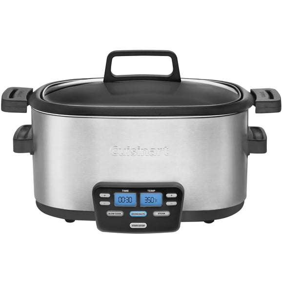 Cuisinart 3-In-1 Cook Central® Multiolla, olla de cocimiento lento, olla de vapor, Plateado, 5,67L, 1