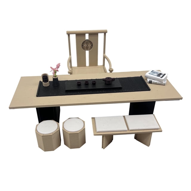 Modelo de mesa de té en miniatura,Mesa de té en miniatura para casa de muñecas,escala 1:12,Decoración de la escena de la habitación de los muebles de la casa de muñecas a escala