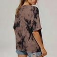 thumbnail image 3 of Uootdi Women's Tees Round Neck Short Sleeve Tie Dye Print Solid Casual Tops Daily Wear Style Soft Stretchy Loose Fit Shirts Gift, 3 of 9
