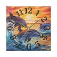 thumbnail image 5 of Dolphins Waves Sunlight Sea Wall Clock Square Silent Non Ticking Battery Operated Clock for Home Bathroom Kitchen Bedroom Living Room, 5 of 8