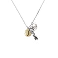 thumbnail image 2 of Delight Jewelry Goldtone Capital Letter - J - Pebble Disc - - Love and Lock Charm Necklace, 18"+1", 2 of 4