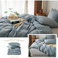 thumbnail image 3 of Simple&Opulence Linen Duvet Cover Set-Pure Linen 3 Pieces Bedding Set, 1 Duvet Cover 78 × 86 Inches and 2 Pillowcases-Coconut Button Collection Soft & Cozy ,Cooling Bedding-Dusty Blue, Full, 3 of 8