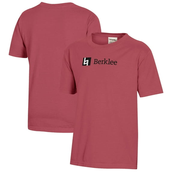 Youth  Crimson Berklee College of Music Logo Comfort Wash T-Shirt