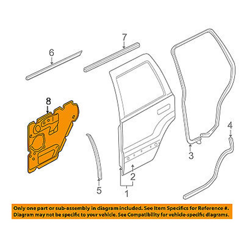 Jeep CHRYSLER OEM 9904 Grand Cherokee Rear DoorWater Shield Right