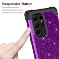 thumbnail image 2 of Casetego for Samsung Galaxy S24 Ultra 5G Case,Glitter Shockproof Three-Layer Heavy Duty Hybrid Sturdy High Impact Protective Cover Girls Women,Black, 2 of 8
