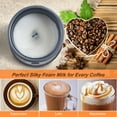 thumbnail image 3 of Milk Frother Steamer 4 in 1 Electric Coffee Frother with Quiet Operation,Effortless Foam,Unique Diamond Design,Temperature Control, and Auto Shut-Off, Perfect for Coffee Lovers(Black), 3 of 7