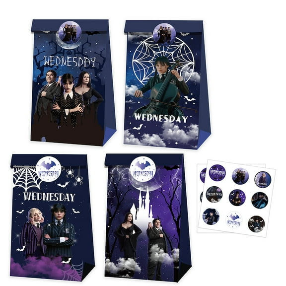 24 gift bags party supplies, party favor candy gift packs 36 stickers for Halloween theme decorations