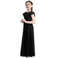 thumbnail image 2 of inhzoy Kids Flower Girls Dress Cap Sleeve Bridesmaid Princess Costumes Birthday Wedding Party Gowns Black 14, 2 of 7