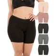 thumbnail image 2 of B2BODY Women's Panties Stretch Cotton 6.5" Boxer Briefs Underwear Multi-Pack, 2 of 8
