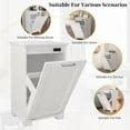 thumbnail image 5 of Tilt Out Trash Cabinet, 10-Gallon Trash Can Cabinet with Deodorising Function, Wooden Freestanding Garbage Can for Home and Kitchen Hidden Laundry Hamper, White, 5 of 7