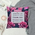 thumbnail image 2 of JEUXUS Short Plush Pillowcase Pink with Rose Print, Anniversary, Birthday, Valentines Day White, 2 of 5