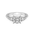 thumbnail image 3 of 3 Carat IGI Certified Princess Shape Lab Grown Diamond Engagement Ring | 14K White Gold | Leona Three stone Side Pear Shape Lab Diamond Ring | FG-VS1-VS2 Quality Friendly Diamonds, 3 of 5