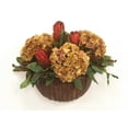thumbnail image 1 of Distinctive Designs International   Silk Burgundy Brown Hydrangeas And Foliage Mix In Wicker Wall Basket, 1 of 1