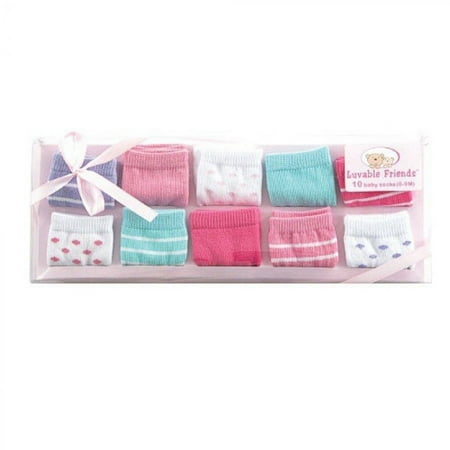 UPC: 0660168070958 | Luvable Friends Baby Girl Socks Giftset Pink 10-Pack 0-9 Months