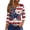 Blue #142, variant on 250th Anniversary USA Shirts for Women 3/4 Sleeve T-Shirts Casual USA Flag Print Tops Independence Day Patriotic Pullover 4th of July Celebration Party V Neck 1776-2026 Blouses Blue 2XL