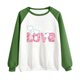 thumbnail image 2 of Gibobby Sudadera Mujer Moda Mujer Día de San Valentín Divertido Estampado Mangas raglán Cuello redondo Sin sombrero Casual Sudadera con capucha Top 3 (Verde, M), 2 of 5