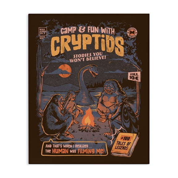 Stupell Industries Cryptid Camp Humor Canvas Wall Art, design by EduEly Designs