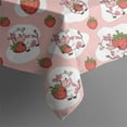 thumbnail image 5 of Pink Cow Strawberry Pattern Square Tablecloth,Waterproof Square Table Cover,Wipeable Spillproof Washable Table Cover for Home Kitchen Party Decor 60"x60"(152x152cm), 5 of 6