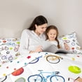 thumbnail image 5 of jejeloiu Colorful Bicycle Queen Comforter Set,Extreme Sport Bedding Comforter Set For Boys Kids Reversible 3pcs, 5 of 8
