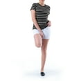 thumbnail image 6 of Time and Tru Womens Striped Short Sleeve Slub Crew Neck T-Shirt, 6 of 6