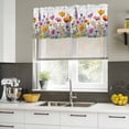 thumbnail image 4 of 2 Pack Valances for Window, Spring Flowers Short Curtains for Kitchen Bedroom Living Room, Elegant Floral Pastoral Watercolor Botanical Rod Pocket Small Window Treatment Valance Drapes 54 x 18 Inch, 4 of 8