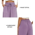 thumbnail image 3 of SWQZVT Womens Pants Casual Wide Leg Palazzo Lounge Pants Comfy High Waist Drawstring Dress Pants for Women Loose Trousers with Pocket, 3 of 7