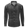 thumbnail image 2 of Camisas Para Hombre Camisa de manga larga con botón de solapa y estampado digital abstracto casual para hombre (Grey, M), 2 of 5
