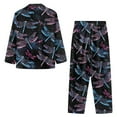 thumbnail image 7 of SEANATIVE Dragonfly Button Up Pajamas for Women Size X Small Comfy Loungewear Pjs Sets Womens Button Down Pajamas Sets with Pockets Soft Lounge Pants Jogger Outfits Plus Size, 7 of 7
