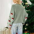 thumbnail image 5 of IROINNID Deals Pullover Sweater for Women Christmas Santa Claus Print Round-Neck Long Sleeve Warm Sweater Relaxed Fit Holiday Warm Pullover Tops,Green, 5 of 5