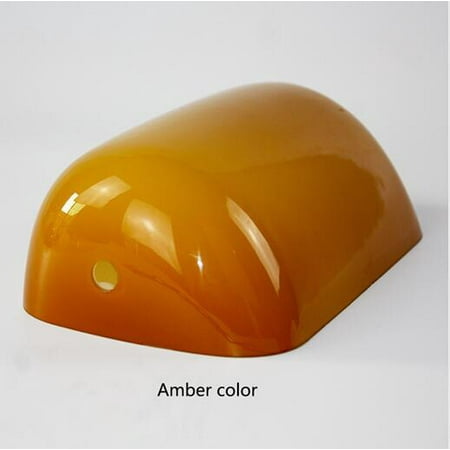 Retro Vintage Green White Blue Amber Color Glass Banker Lamp Cover Bankers Shades Table Length 227mm Canada Amber Color Glass Banker Lamp Cover, Amber Colored Glass Lamp Shades