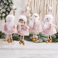 thumbnail image 2 of Adornos navideños Colgantes Papá Noel Muñeco de nieve Alce Colgante de peluche Gorro de peluche rosa Bufanda Colgante de ángel de niña Adorno para árbol de Navidad, 2 of 5