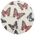 thumbnail image 2 of Round Grid Placemat ,One Sizex4, Round Placemat, PVC Plate Mat，15.4 Inch Non-Slip and Heat Resistant, Table Placemat, Dining Room Placemat Beautiful Red Butterfly, 2 of 7
