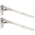 thumbnail image 1 of 2 pares de estantes plegables móviles de acero inoxidable para trabajo , de banco, estante plegable, soporte de esquina triangular con reso Zulema Soporte de soporte de estante de pared, 1 of 8