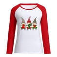 thumbnail image 5 of RKSTN Sweat-Shirt de Noël pour Femmes Patchwork Col Rond Imprimé Père Noël Manches Longues Confortable Blouse Régulière, 5 of 5