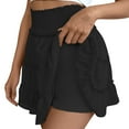 thumbnail image 6 of Women's Solid Pleated Ruffle Skirt - Elastic Waist, Chafing-Resistant, Casual/Vacation, Polyester Spandex - Pleated Design, 6 of 6