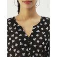 thumbnail image 5 of DressBerry Women’s Printed Poly&nbsp;Georgette Top Long Sleeves with Elasticated Cuffs Round Neck Front Open Slit with Tie-up Strings Casual Long Top, 5 of 7