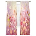 thumbnail image 2 of Sheer Curtain Panels Abstract Plant Voile Window Curtains Pink Daisy Full Spring Flowers Window Treatments Ligh Filtering Privacy Curtain Drapes for Bedroom Living Room 2 Panel Set 84 Inch, 2 of 9