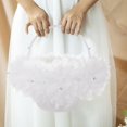 thumbnail image 4 of EIMELI White Wedding Flower Basket Lace Simulation Flower Bridal Hand Flower Basket, 4 of 18
