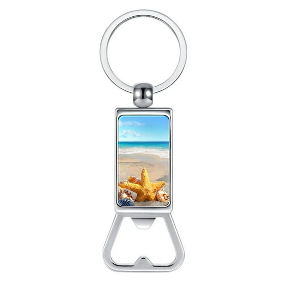 WIRESTER Household Kitchen Tools Keychains Metal Bottle Opener With Key Ring - Seashells On The Beach