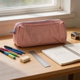 thumbnail image 5 of Lksixu Simple Pencil Pouch, Large Capacity Solid Color Pencil Case with Color-Blocking Zipper, Aesthetic Stationery Organizer, Lightweight & Spacious Pencil Bag, Portable Travel Makeup Bag, 5 of 7