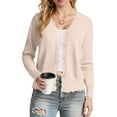 thumbnail image 6 of idosla Women's Long Sleeve V-Neck Button Down Cardigan Knit Shrugs Sweater (Beige, S), 6 of 9