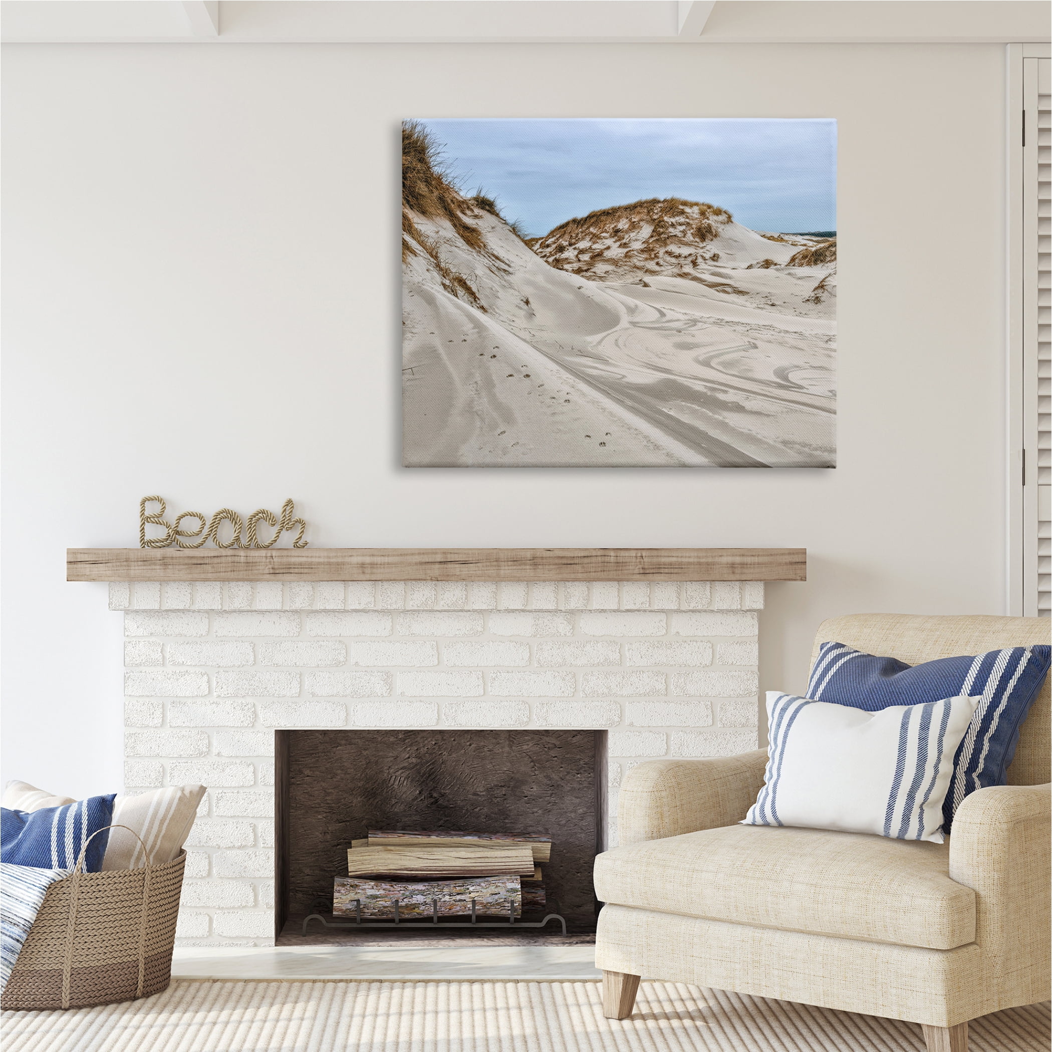 Stupell Industries Coastal Sand Dunes Photography Nature Photography Gallery Wrapped Canvas Print Wall Art, 48 x 36