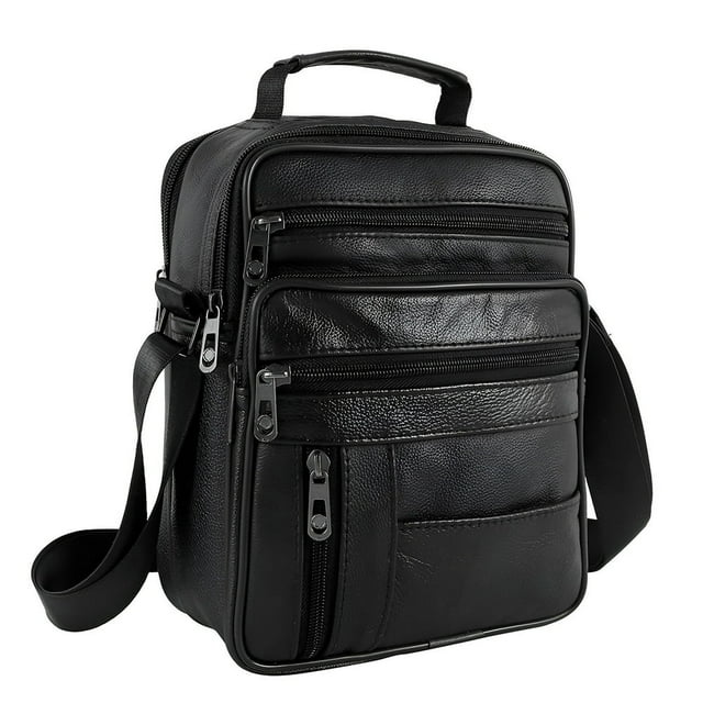 Sac à Bandoulière en Cuir pour Hommes - Petit Sac Bandoulière Sac Bandoulière Bandoulière Réglable Bretelles Sac à Bandoulière en Cuir PU Sac à Dos pour les Voyages de Randonnée à Vélo