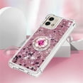 thumbnail image 4 of Quicksand Case for Motorola Moto G Stylus 5G (2023) for Women Girls, Glitter Sparkle Flowing Clear Soft TPU Liquid Cover with Bling Diamond Kickstand for Moto G Stylus 5G (2023) -Rose Gold, 4 of 14