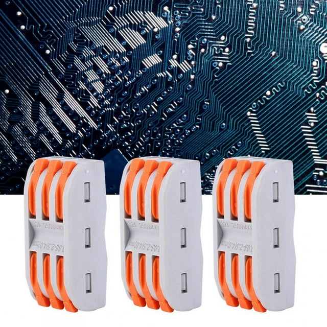 Wiring Terminal Wire Conductor 50 Pcs Wiring Conductor 11~28AWG PCT-2-3 Orange Quick Wiring Terminal Connector ANGGREK Otros