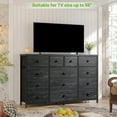 thumbnail image 4 of Black Dresser for Bedroom TV Stand with 13 Drawers for for 55" TV, Fabric Wide Dresser for Living Room, 4 of 10