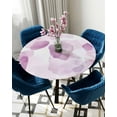 thumbnail image 5 of nqOlkjepod Pink Gradient Round Tablecloth, Fitted Table Cover with Elastic for 36"-44" Round Tables, Tie Dye Abstract Boho Painting Art Table Cloth Outdoor Dinning Party Waterproof Tablecloths, 5 of 6