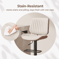 thumbnail image 4 of EOP Modern Upholstered Barstools Set of 4, Adjustable Height Counter Stools with Bentwood, Faux Leather Swivel Bar Stools with Metal Frame, Beige, 4 of 9